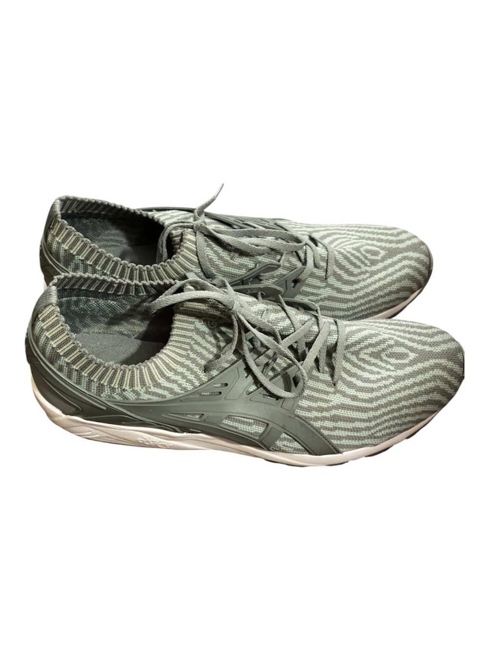 Asics Gel-Kayano Grey Green Men's Knit Athletic Sneakers - LNWT H8F4N